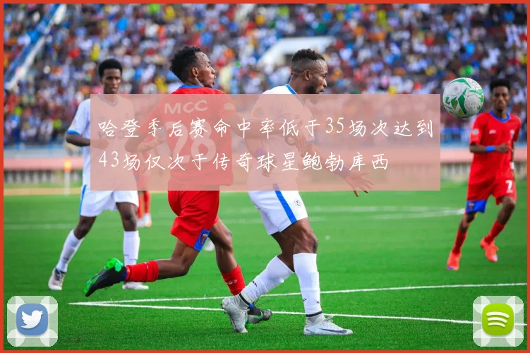 哈登季后赛命中率低于35场次达到43场仅次于传奇球星鲍勃库西
